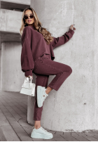 Hanorac oversize Everyday Style burgundowa