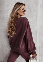 Hanorac oversize Everyday Style burgundowa