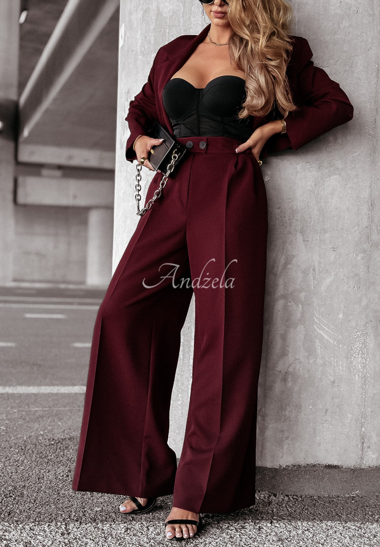 Pantaloni eleganți wide leg First Class