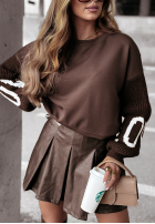 Hanorac Lovely Sleeves ciocolatie