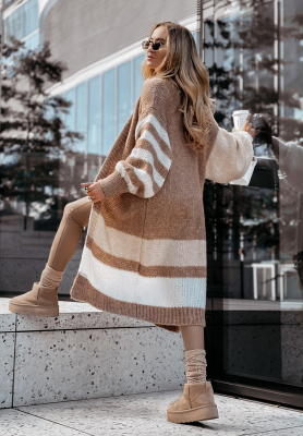 Cardigan lung November Phase cu dungi