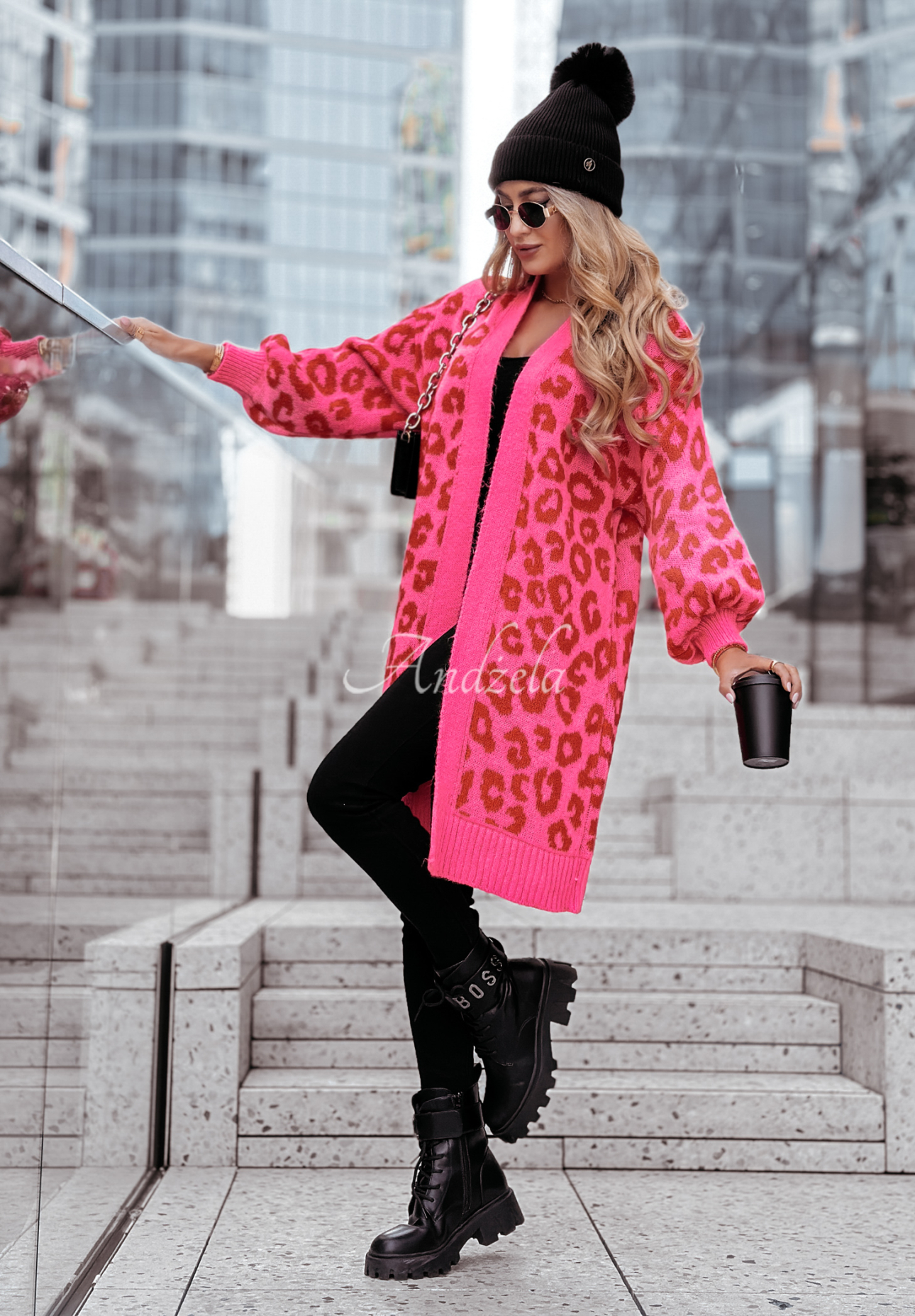 Cardigan cu imprimeu leopard Girly Chic