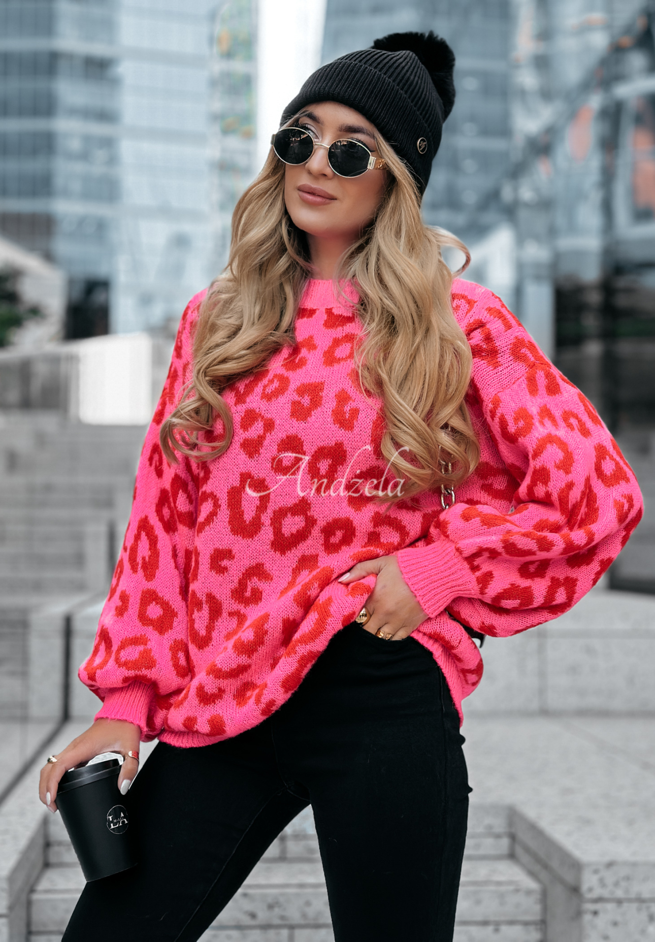 Pulover cu imprimeu leopard Girly Chic