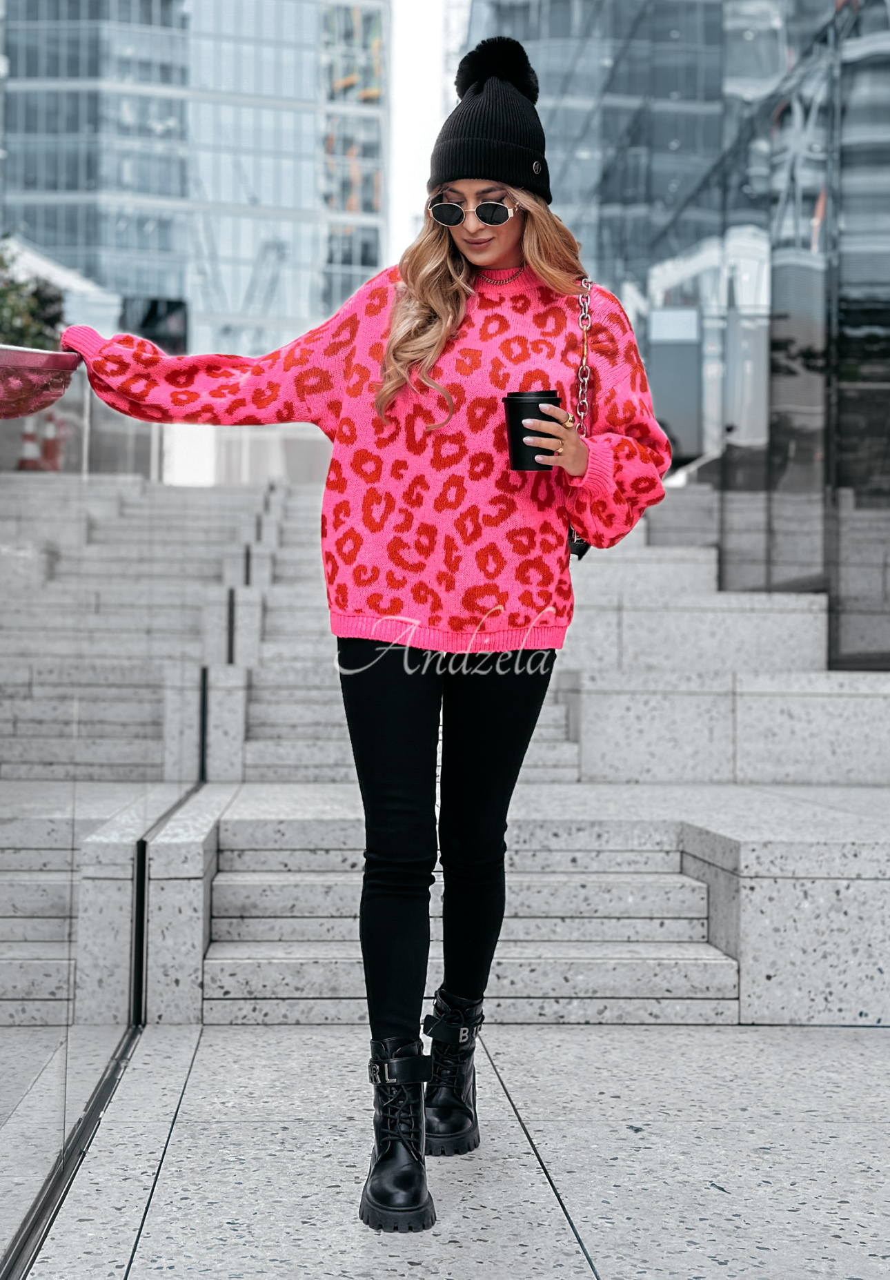 Pulover cu imprimeu leopard Girly Chic