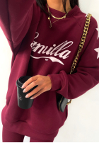 Tricou z nadrukiem La Milla Enjoy burgundowy