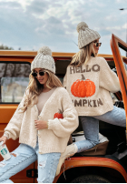 Krótki Cardigan Hello Pumpkin bej