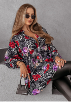 Kwiecista Rochie cu model tip panteră With Great Love negru