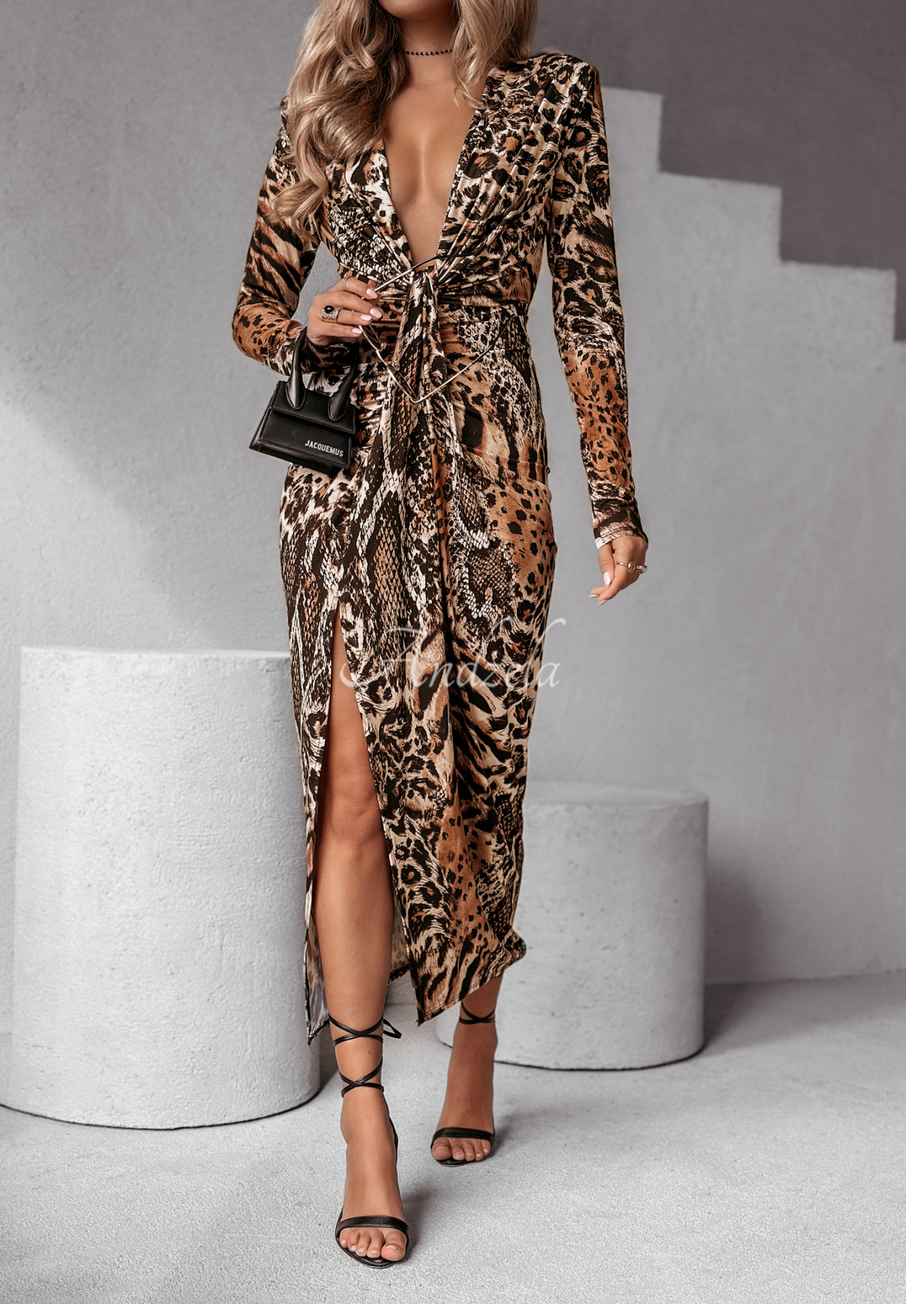 Rochie maxi Be The Party cu imprimeu animal