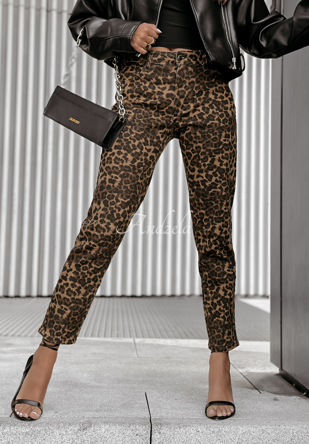 Pantaloni Autumn Hideaway cu imprimeu leopard