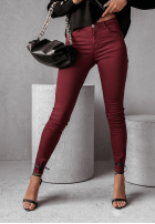 Pantaloni din denim What You Want burgundowe