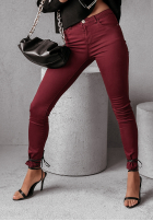 Pantaloni din denim What You Want burgundowe