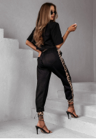 Pantaloni cu model tip panteră Little Bit Wild negre