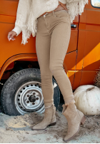 Pantaloni din denim skinny Halfway There camel