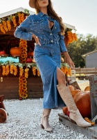 din denim Rochie midi Aretha albastră