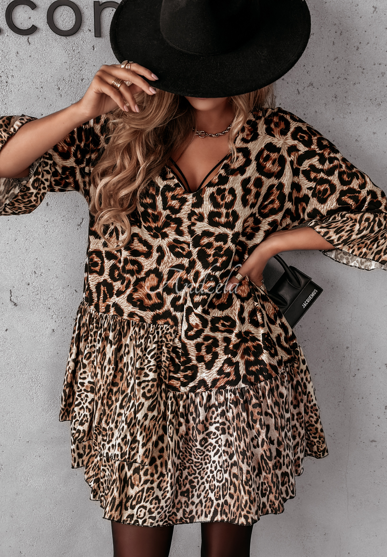 Rochie oversize Callista cu imprimeu leopard