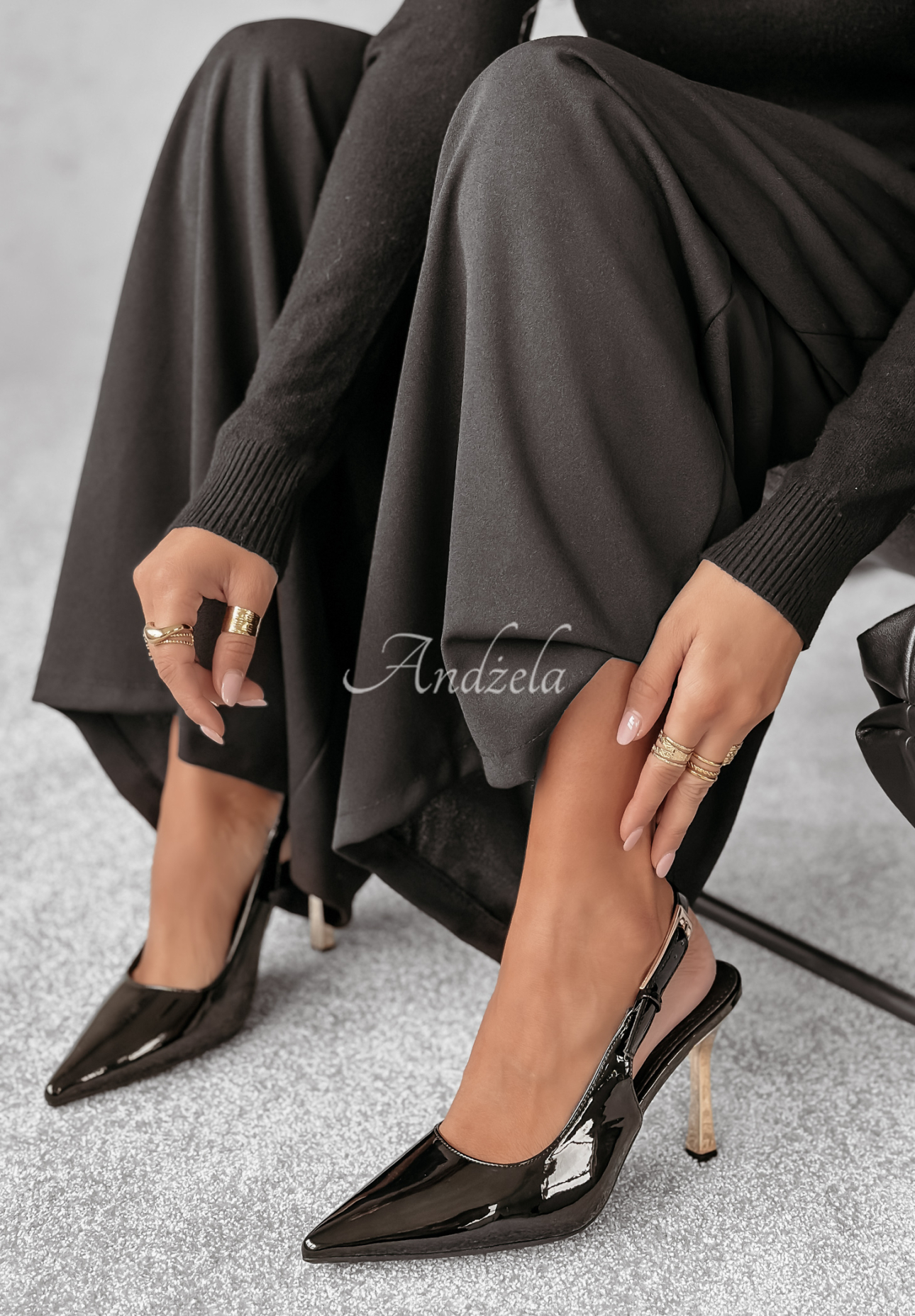 Pantofi stiletto lăcuiți Full Of Luxury