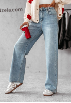 Pantaloni din denim straight Minimalist Mastery albastru deschis