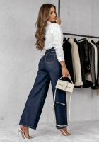 Pantaloni din denim wide leg Sky Is The Limit bluemarin