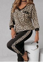 Pantaloni dresowe z lampasami cu model tip panteră Sporting Ladies negre