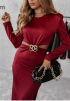 Rochie z wcycięciami Velvet Riches roșie