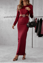 Rochie z wcycięciami Velvet Riches roșie