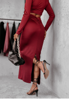 Rochie z wcycięciami Velvet Riches roșie