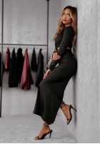 Rochie z wcycięciami Velvet Riches negru