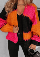 Krótki Cardigan oversize Seriously Prett pomarańczowo-roz