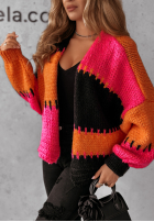 Krótki Cardigan oversize Seriously Prett pomarańczowo-roz