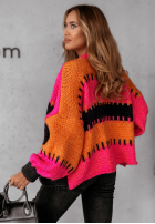 Krótki Cardigan oversize Seriously Prett pomarańczowo-roz