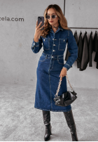 din denim Rochie Christie ciemnoniebieska