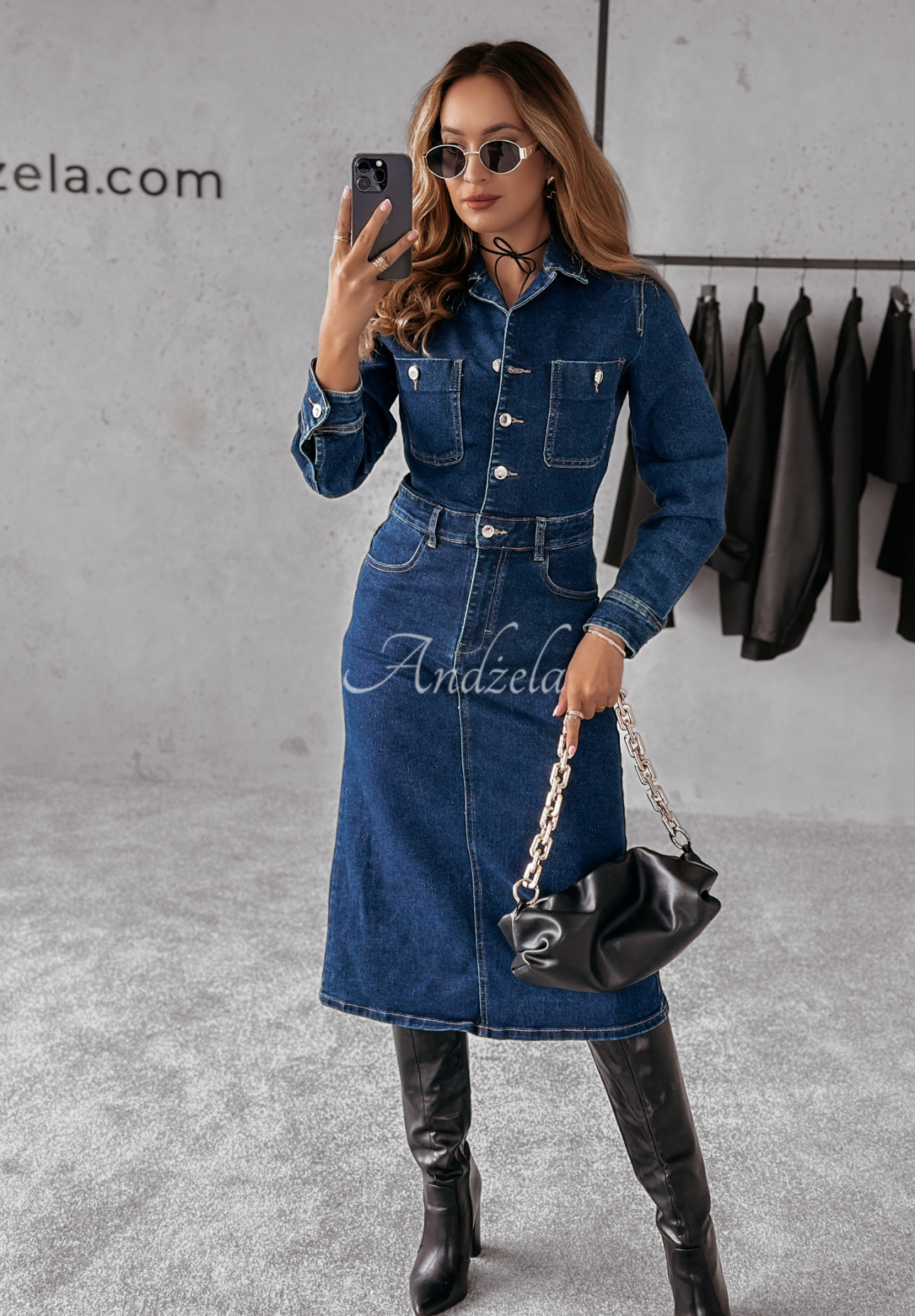 Rochie din denim Christie