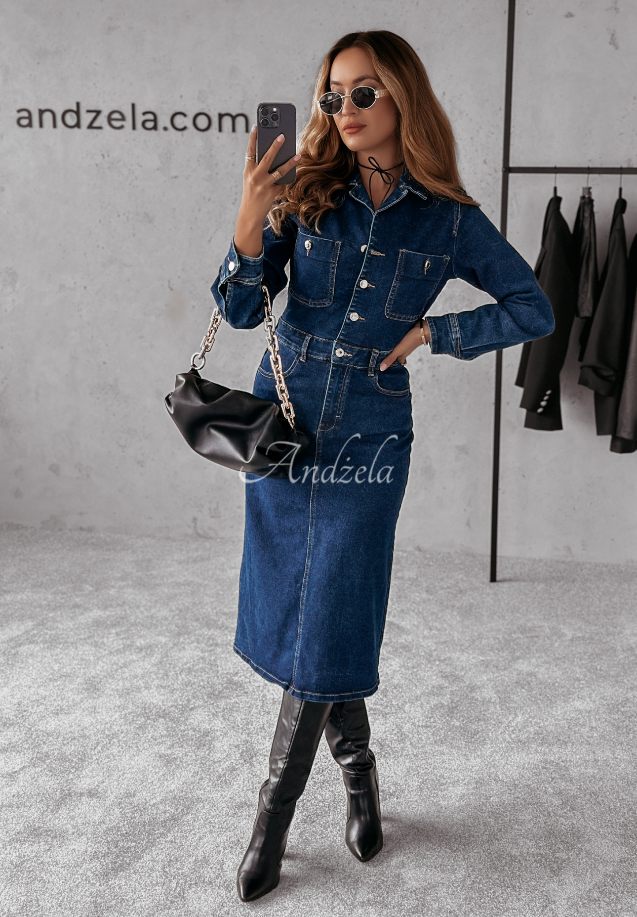 Rochie din denim Christie