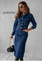 din denim Rochie Christie ciemnoniebieska