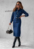 din denim Rochie Christie ciemnoniebieska