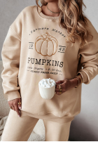 Compleu de trening z haftem Pumpkins bej