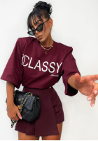 Tricou z nadrukiem La Milla Classy burgundowy