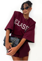 Tricou z nadrukiem La Milla Classy burgundowy