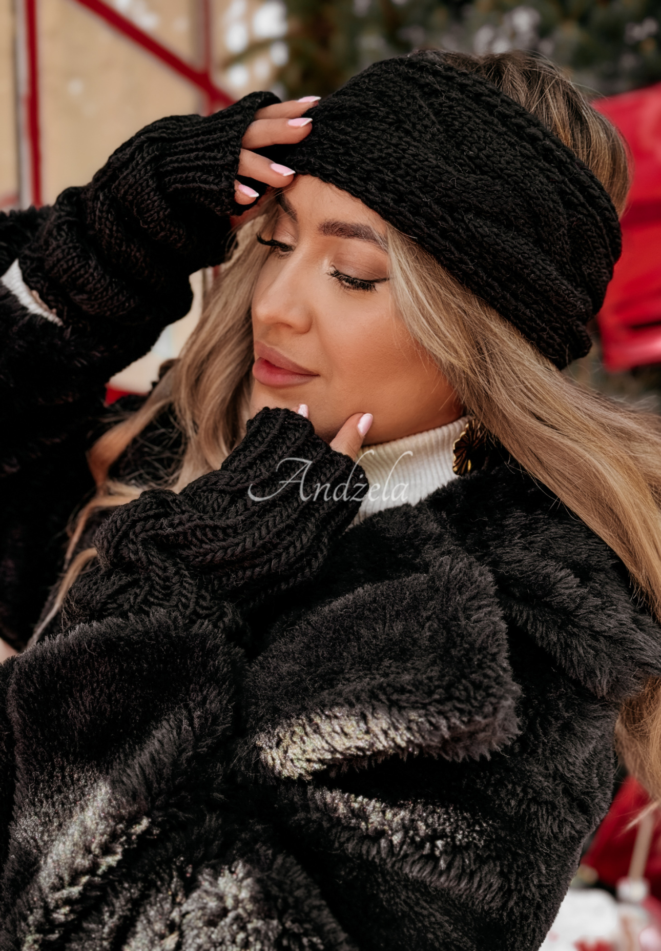 Bentiță împletită pe cap Winter Wishes