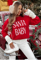 Świąteczna Hanorac z nadrukiem Santa Baby roșie