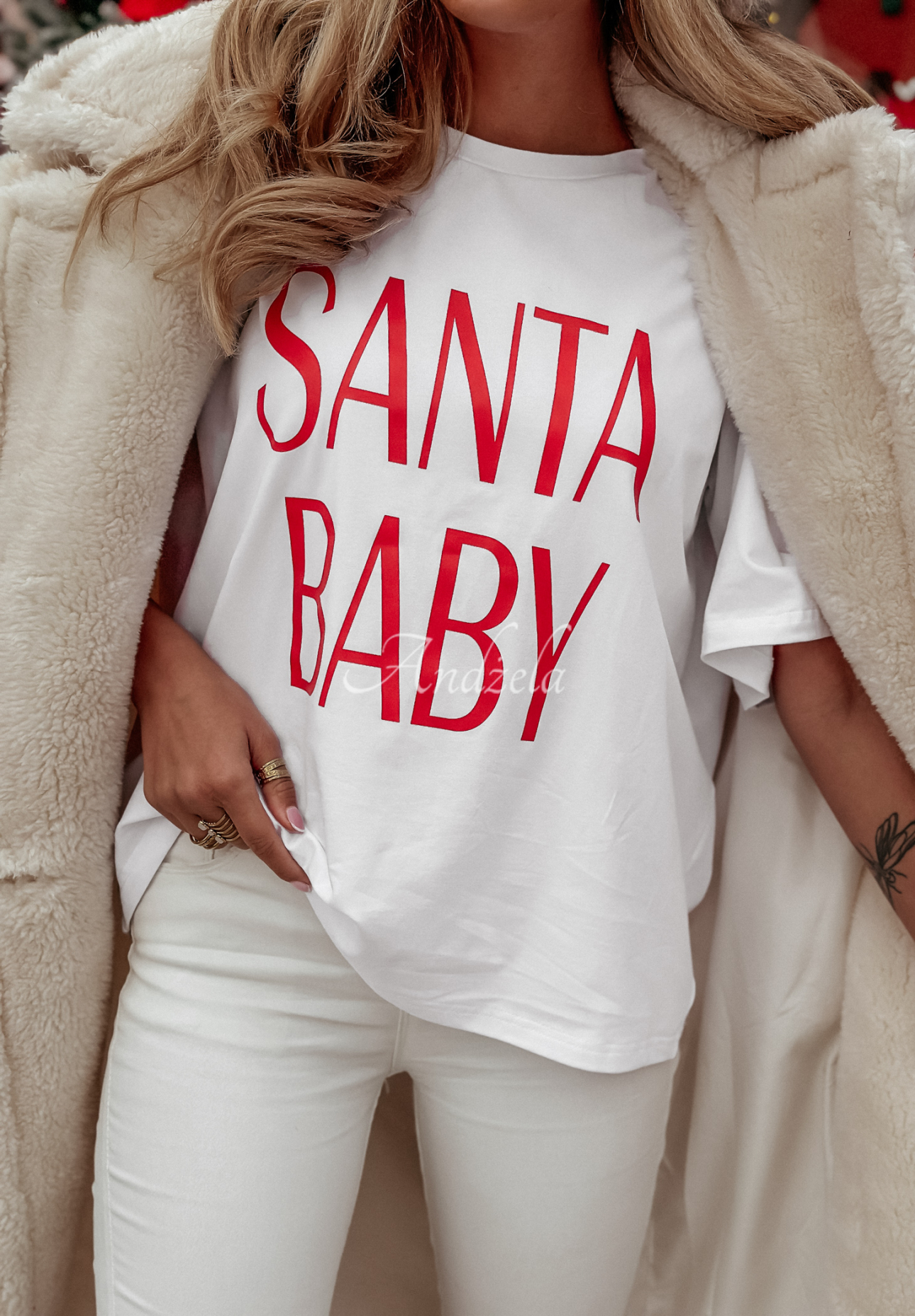 Tricou de Crăciun Santa Baby cu imprimeu