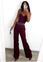 Eleganckie Pantaloni wide leg La Milla Sunshine Elegance burgundowe