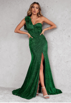 Brokatowa Rochie maxi Diamond Of The Season verde sticlă