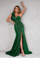 Brokatowa Rochie maxi Diamond Of The Season verde sticlă