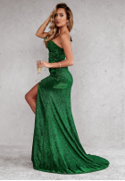 Brokatowa Rochie maxi Diamond Of The Season verde sticlă