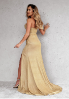 Brokatowa Rochie maxi Diamond Of The Season auriu