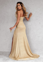 Brokatowa Rochie maxi Diamond Of The Season auriu