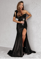 Brokatowa Rochie maxi Diamond Of The Season negru