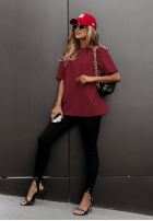 Tricou Talk About Me burgundowy II