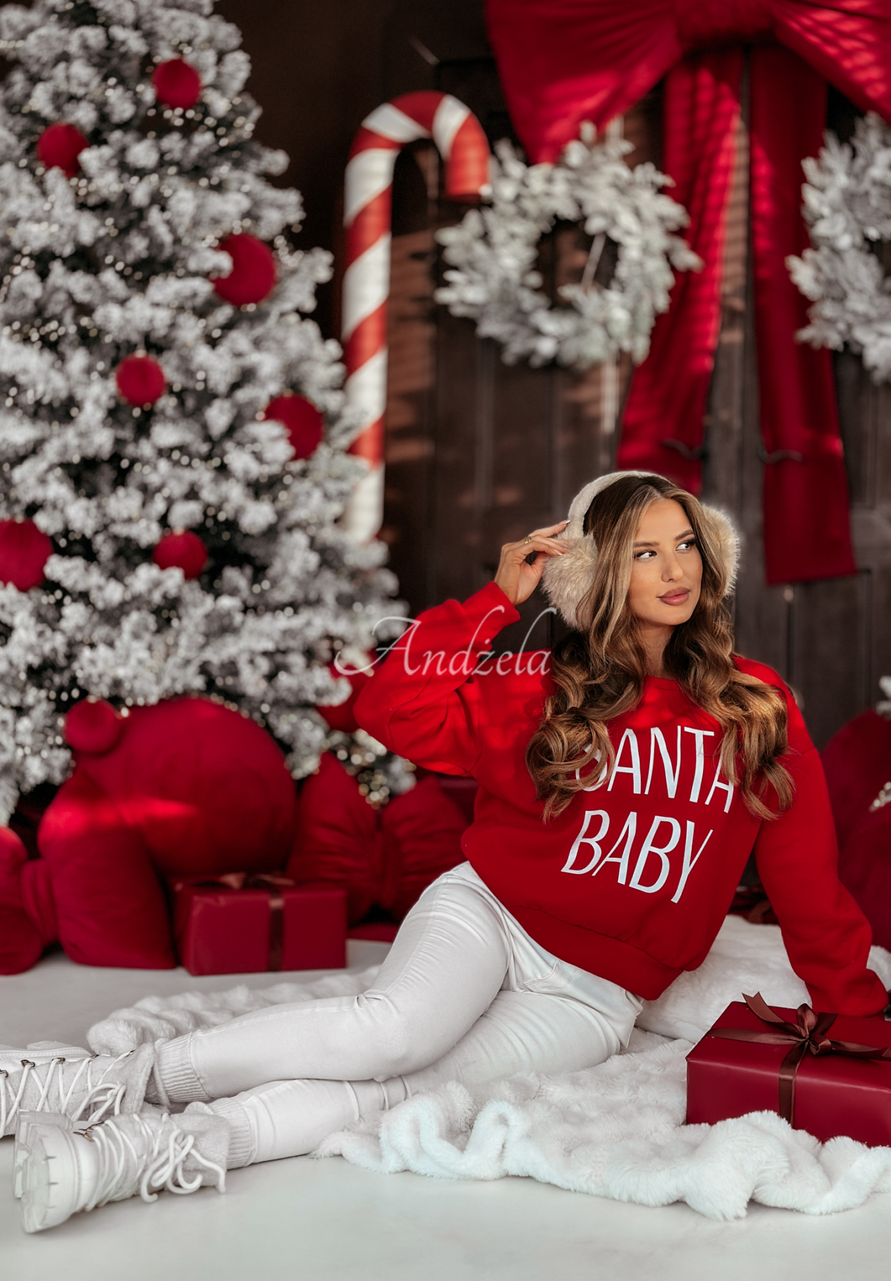 Hanorac de Crăciun Santa Baby cu inscripție